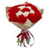 bouquet of white and red carnations. Grodno