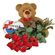 red roses with teddy and chocolates. Grodno